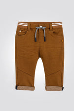 OBAIBI - מכנסי בד מותן אלסטית קאמל לתינוקות - MASHBIR//365