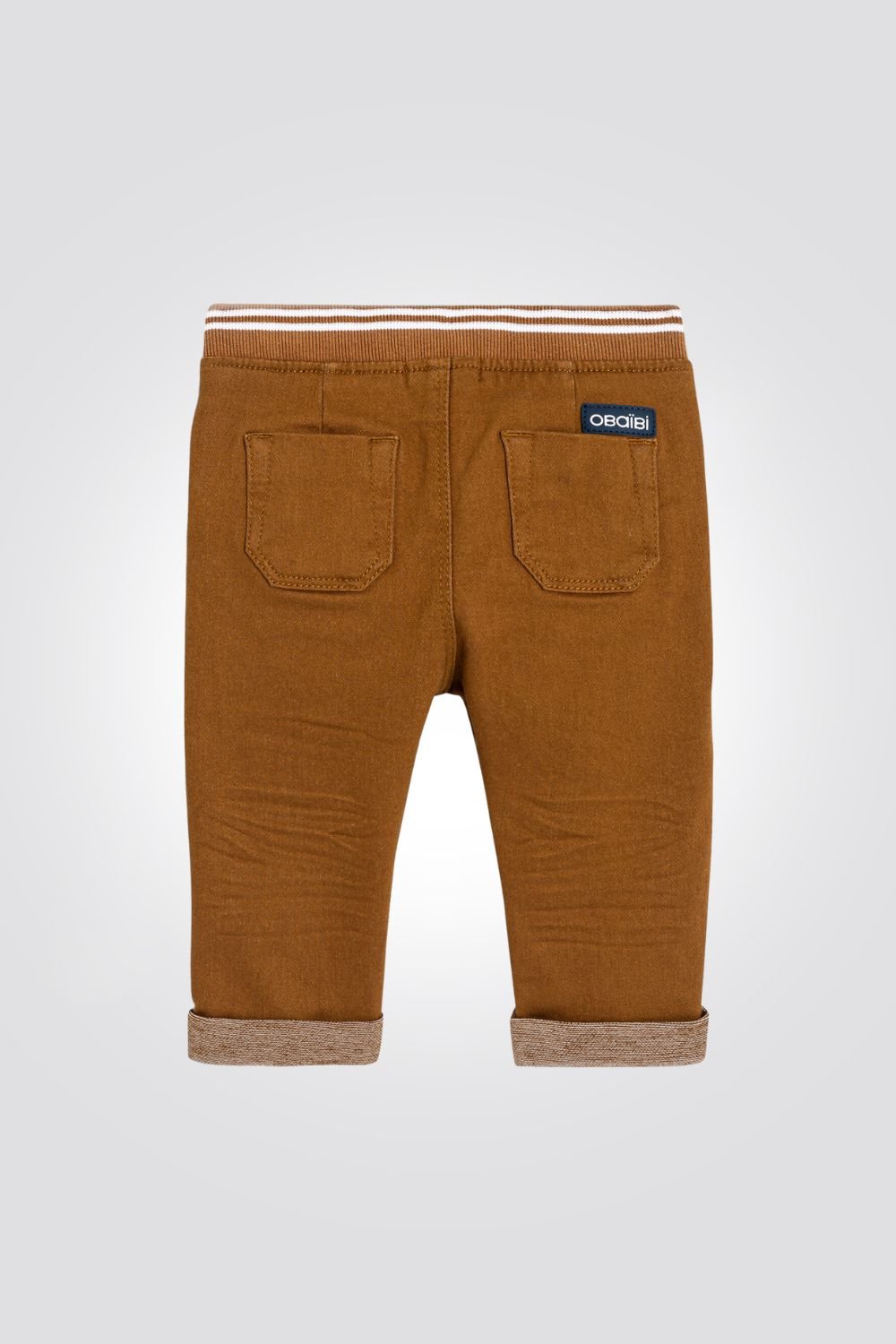OBAIBI - מכנסי בד מותן אלסטית קאמל לתינוקות - MASHBIR//365