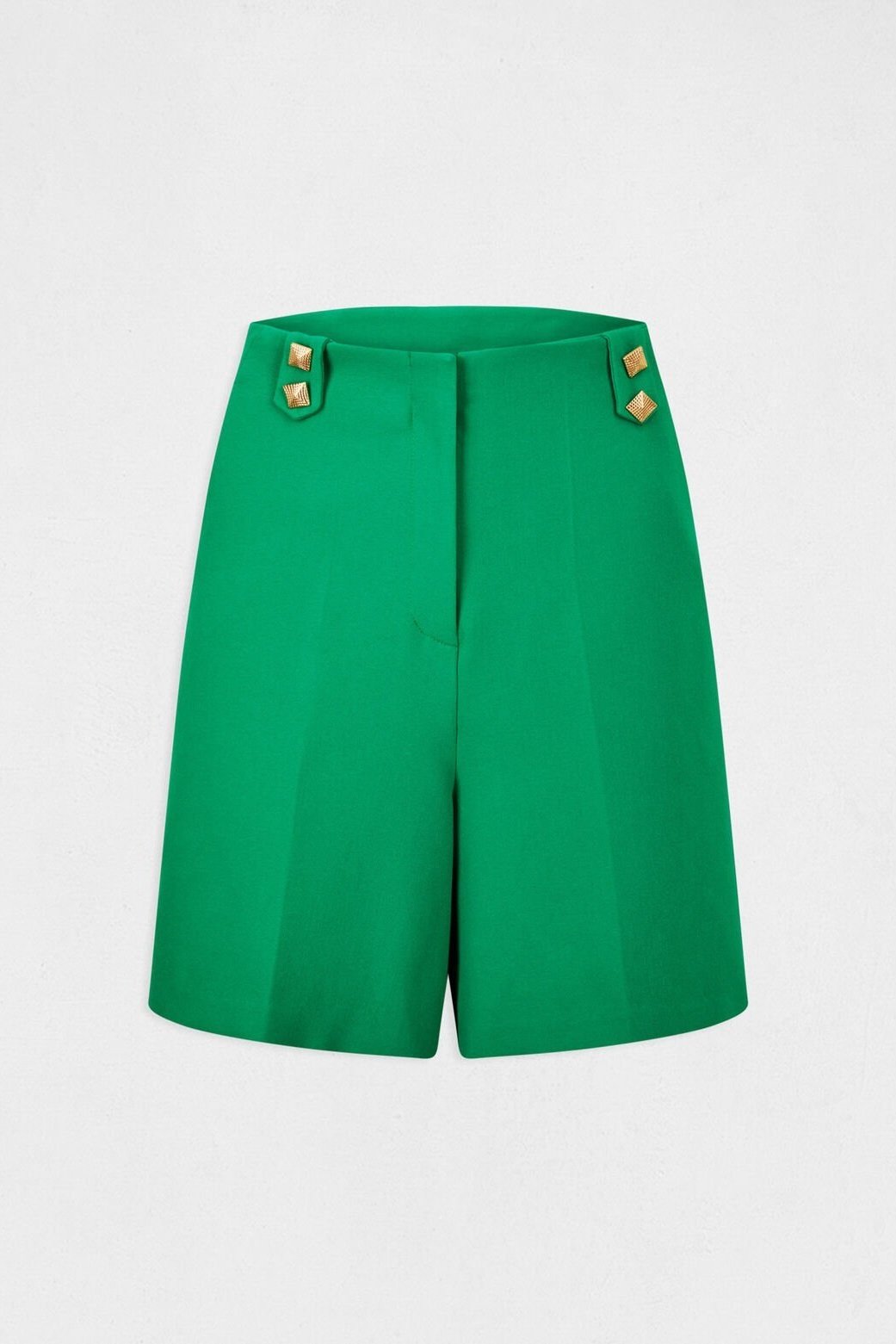 MORGAN - מכנסי ברמודה אלגנטיות לנשים בצבע ירוק - MASHBIR//365