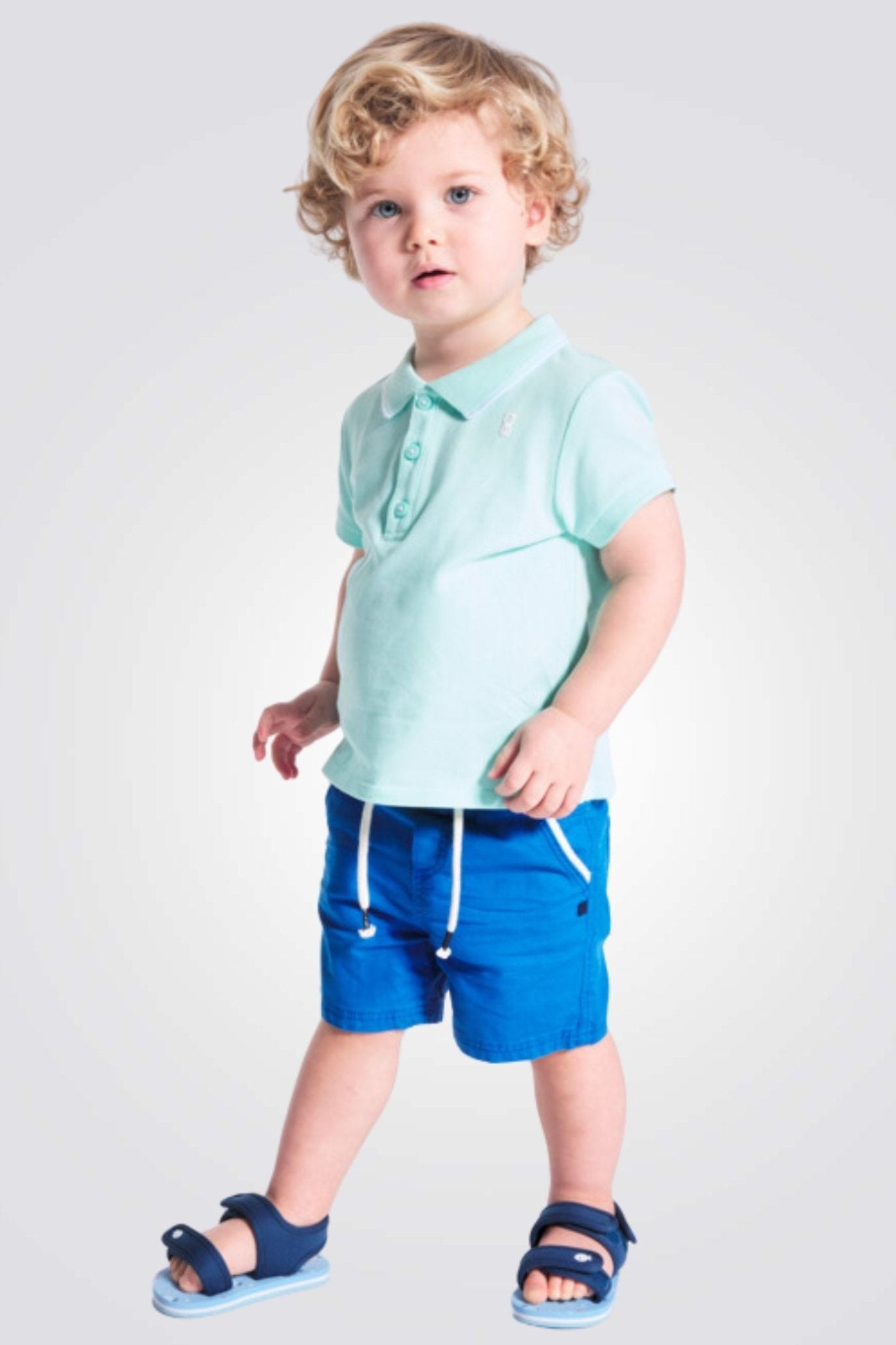 OBAIBI - מכנסי ברמודה בצבע כחול לתינוקות - MASHBIR//365