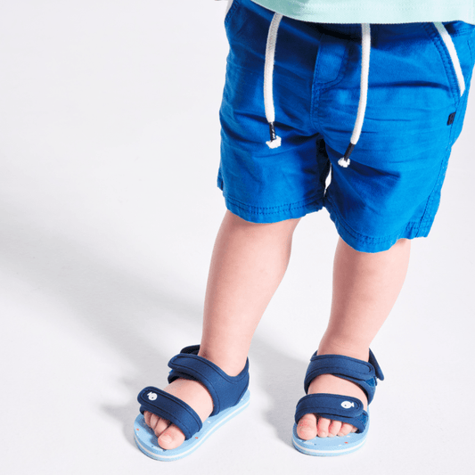 OBAIBI - מכנסי ברמודה בצבע כחול לתינוקות - MASHBIR//365