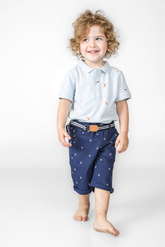 OKAIDI - מכנסי ברמודה לילדים בצבע נייבי - MASHBIR//365