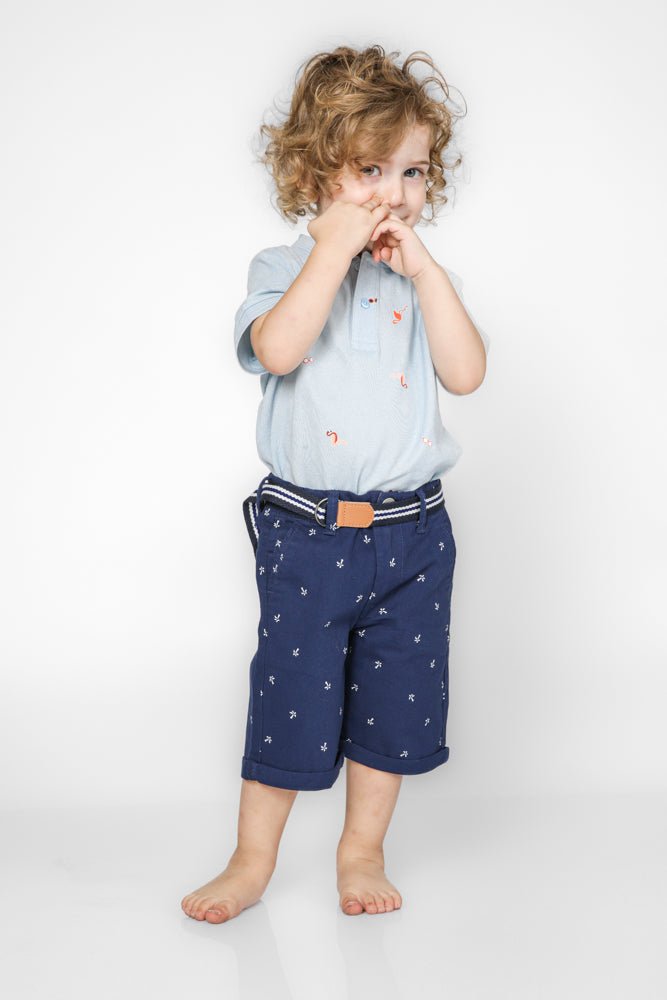 OKAIDI - מכנסי ברמודה לילדים בצבע נייבי - MASHBIR//365