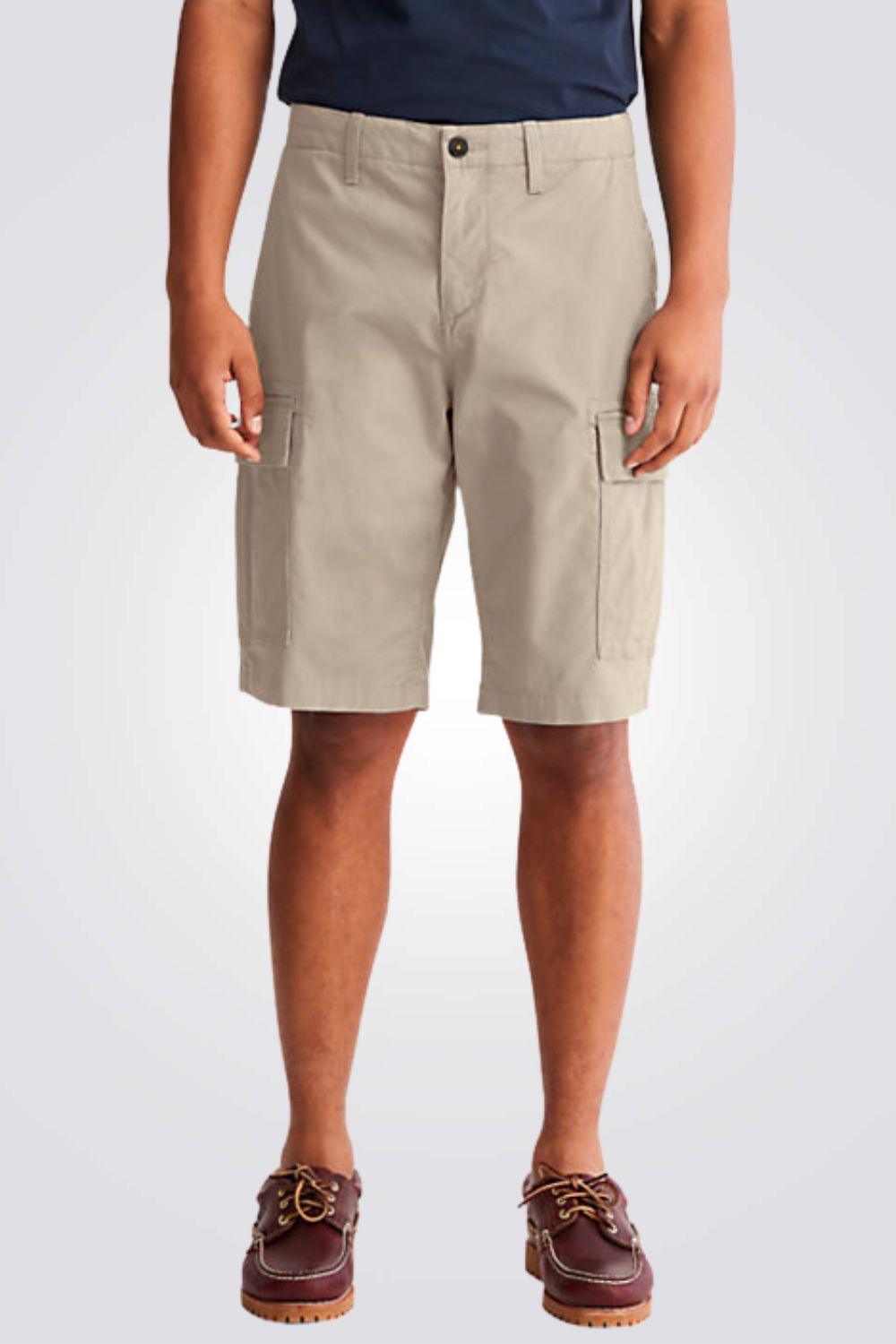 TIMBERLAND - מכנסי ברמודה מכנסי CARGO בצבע בז' - MASHBIR//365