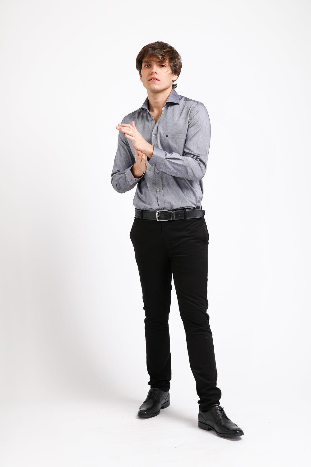 KENNETH COLE - מכנסי CHINO COTTON שחור - MASHBIR//365