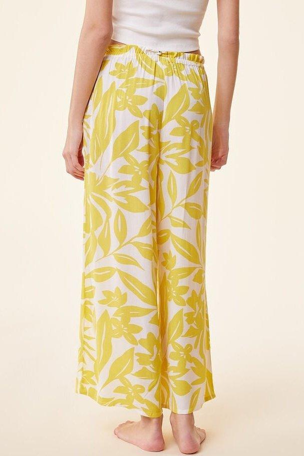 ETAM - מכנסי פיג'מה 7/8 JAD הדפס צהוב - MASHBIR//365