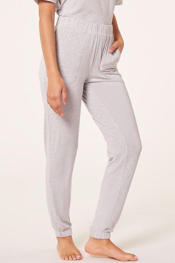 ETAM - מכנסי פיג'מה ארוכים ALVA אפור בהיר - MASHBIR//365