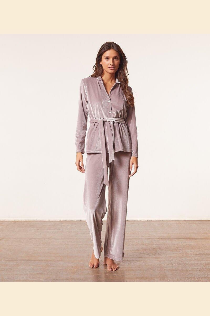 ETAM - מכנסי פיג'מה קטיפה VELVETY סגול לילך - MASHBIR//365