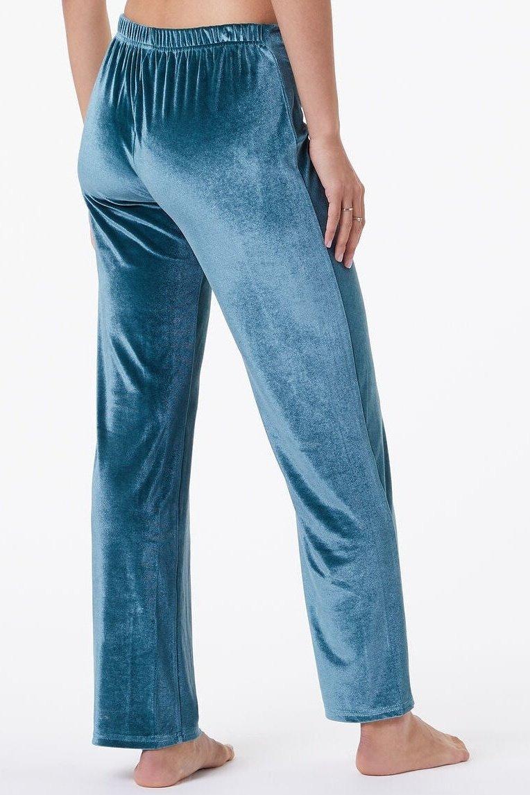 ETAM - מכנסי פיג'מה קטיפה VELVETY טורקיז - MASHBIR//365
