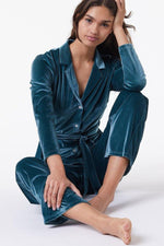 ETAM - מכנסי פיג'מה קטיפה VELVETY טורקיז - MASHBIR//365