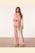 ETAM - מכנסי פיג'מה קטיפה VELVETY ורוד בהיר - MASHBIR//365