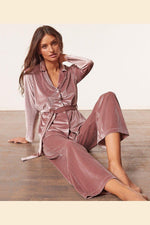 ETAM - מכנסי פיג'מה קטיפה VELVETY ורוד עתיק - MASHBIR//365