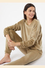 ETAM - מכנסי פיג'מה קטיפתיים BERTY חאקי - MASHBIR//365