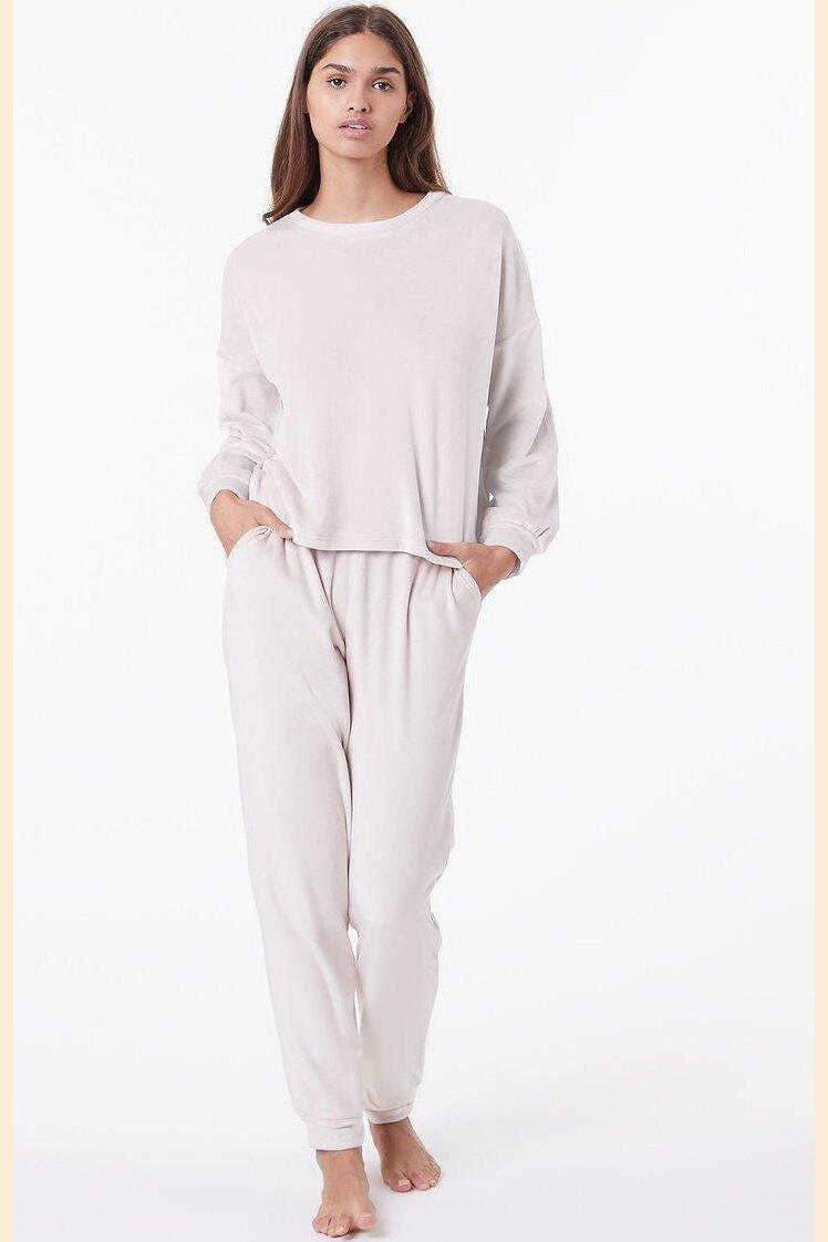 ETAM - מכנסי פיג'מה קטיפתיים BERTY ורוד בהיר - MASHBIR//365