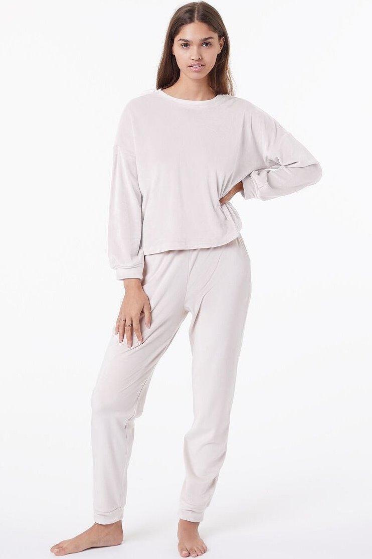 ETAM - מכנסי פיג'מה קטיפתיים BERTY ורוד בהיר - MASHBIR//365