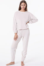 ETAM - מכנסי פיג'מה קטיפתיים BERTY ורוד בהיר - MASHBIR//365