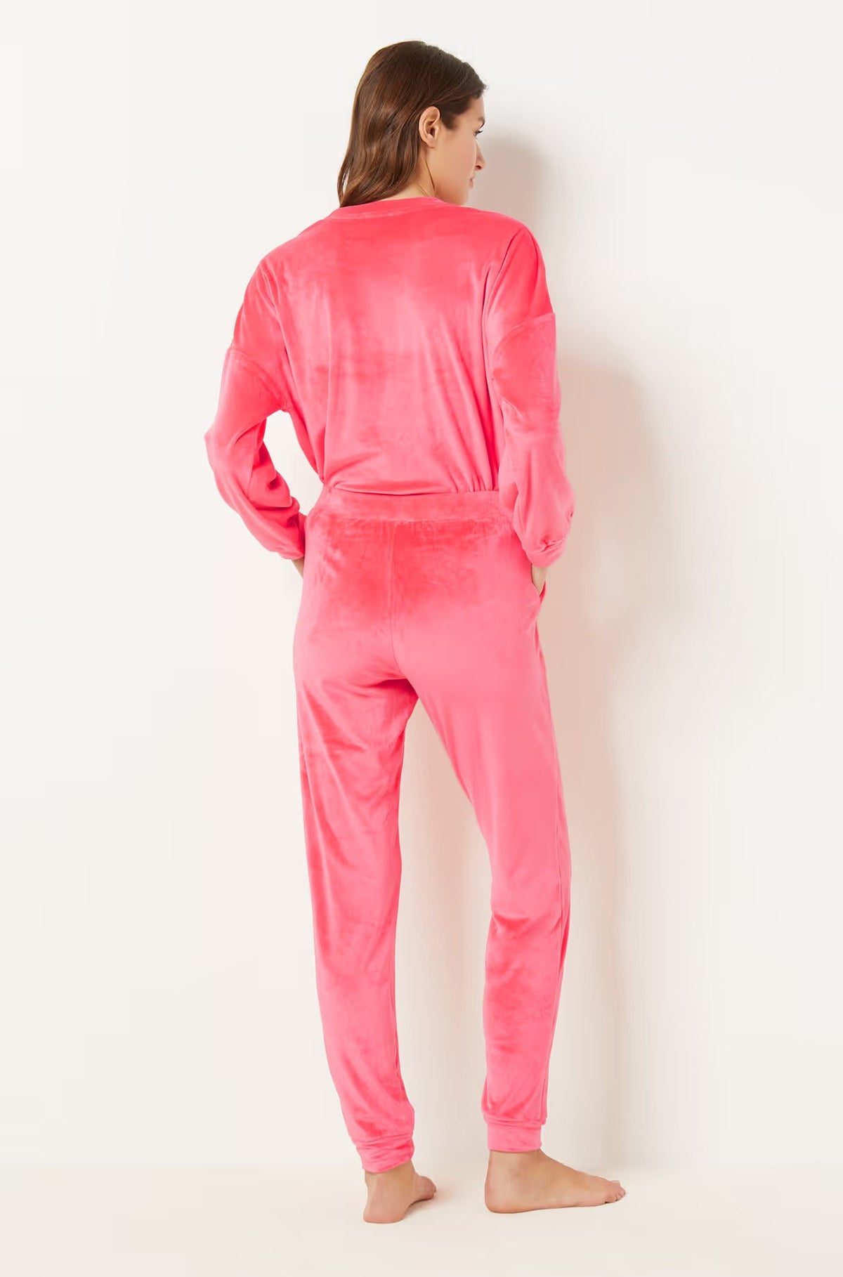 ETAM - מכנסי פיג'מה קטיפתיים DUNKAN בצבע פוקסיה - MASHBIR//365