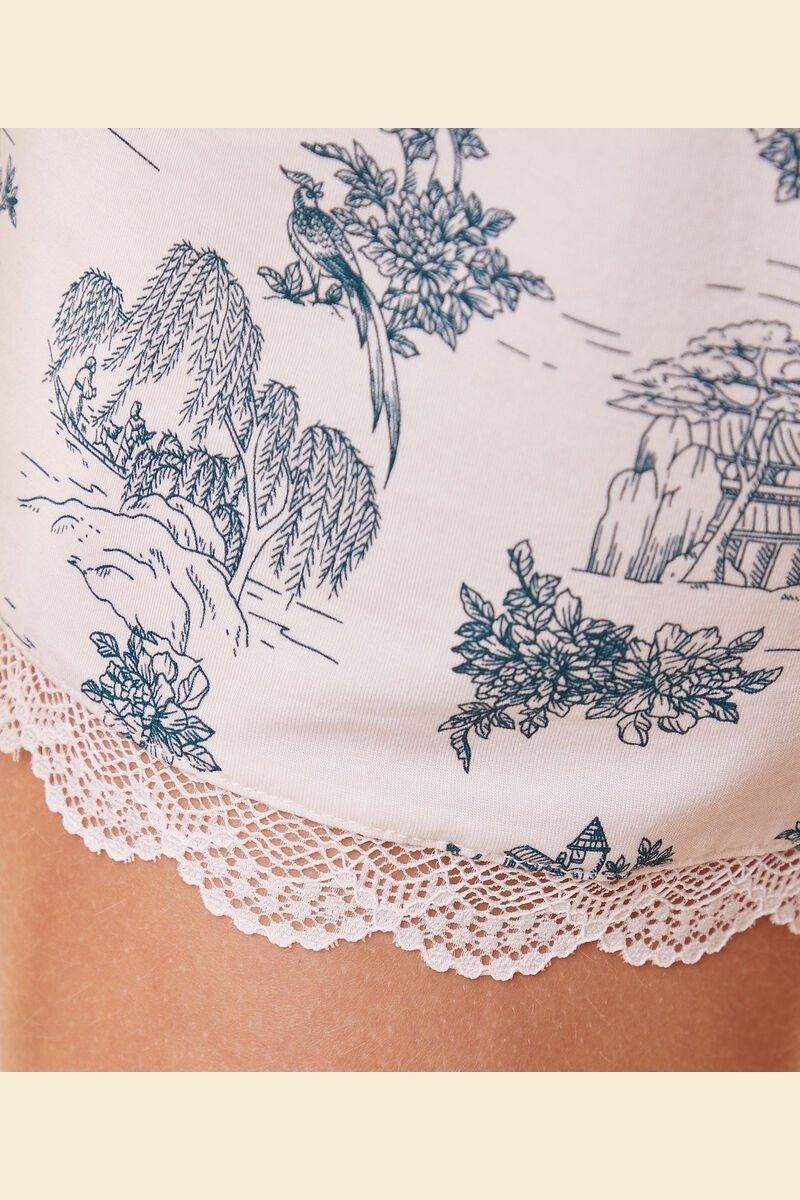 ETAM - מכנסי פיג'מה קצרים ALMAN הדפס כחול - MASHBIR//365