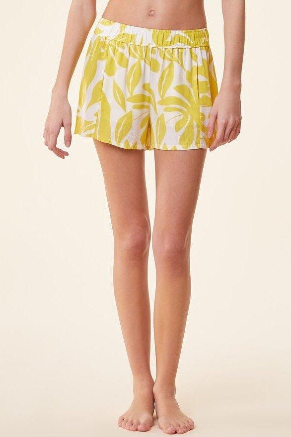 ETAM - מכנסי פיג'מה קצרים JAD הדפס צהוב - MASHBIR//365