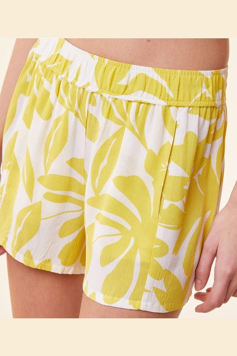 ETAM - מכנסי פיג'מה קצרים JAD הדפס צהוב - MASHBIR//365