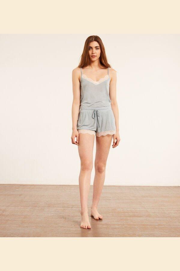 ETAM - מכנסי פיג'מה קצרים WARM DAY ירוק מנטה - MASHBIR//365