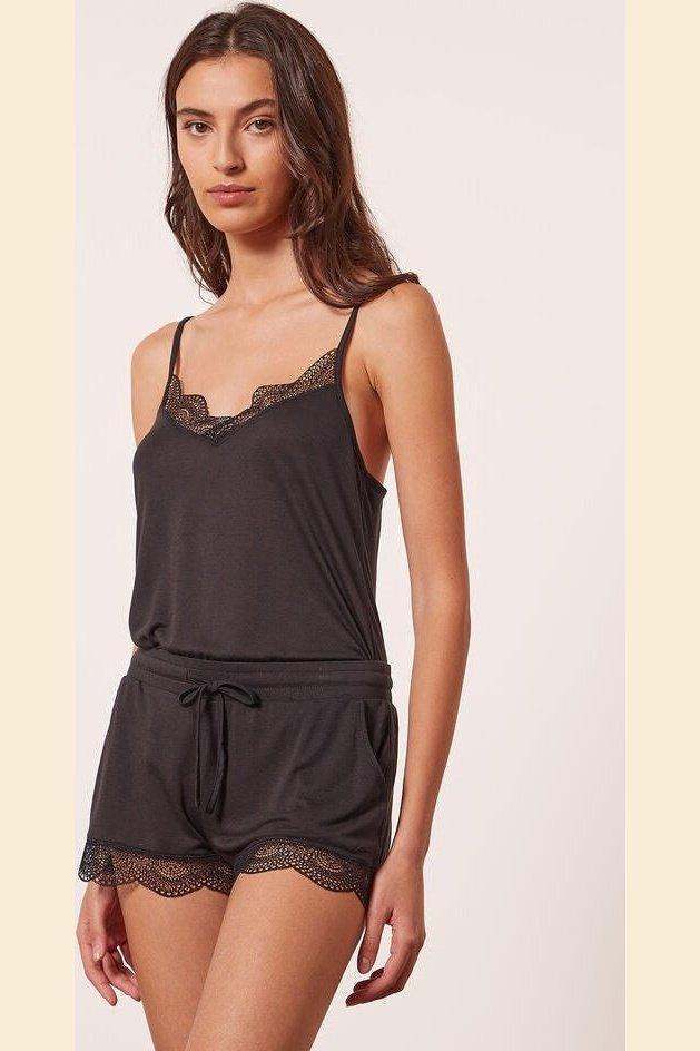 ETAM - מכנסי פיג'מה קצרים WARM DAY שחור - MASHBIR//365