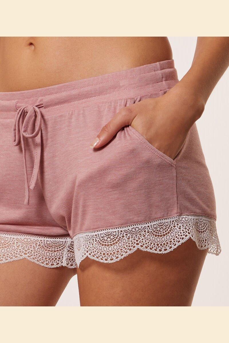 ETAM - מכנסי פיג'מה קצרים WARM DAY ורוד עתיק - MASHBIR//365