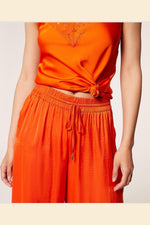 ETAM - מכנסי פיג'מה סאטן ארוכים CHEETA כתום - MASHBIR//365