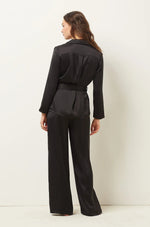 ETAM - מכנסי פיג'מה סאטן ארוכים ERINA בצבע שחור - MASHBIR//365