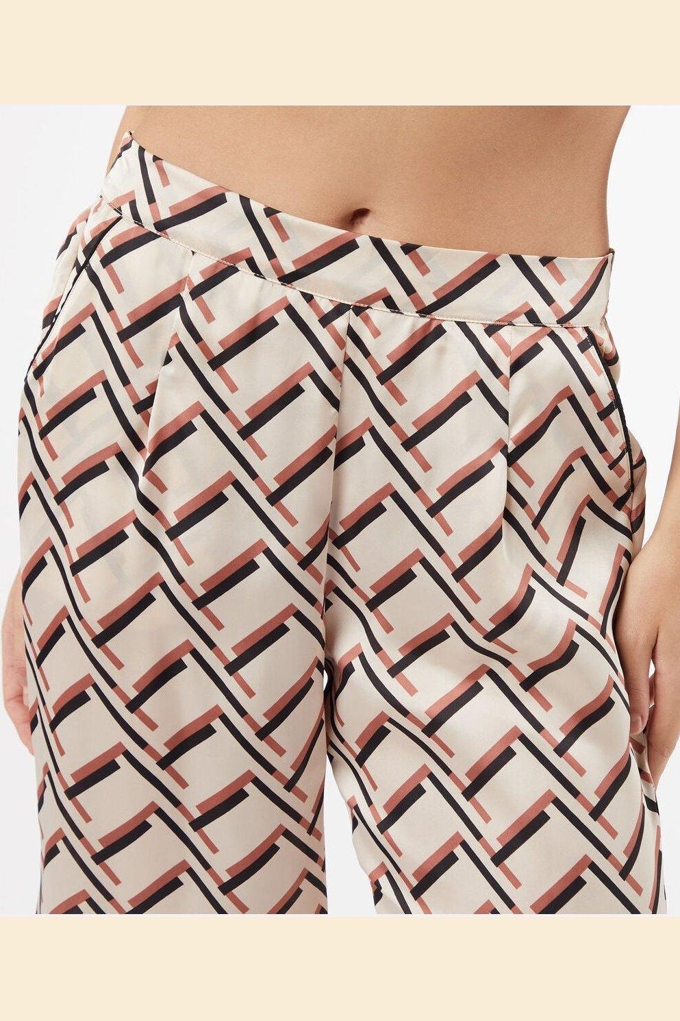 ETAM - מכנסי פיג'מה סאטן ארוכים JENET קרם - MASHBIR//365