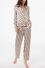 ETAM - מכנסי פיג'מה סאטן ארוכים JENET קרם - MASHBIR//365