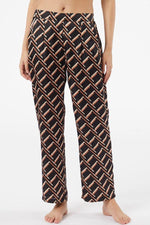 ETAM - מכנסי פיג'מה סאטן ארוכים JENET שחורים - MASHBIR//365