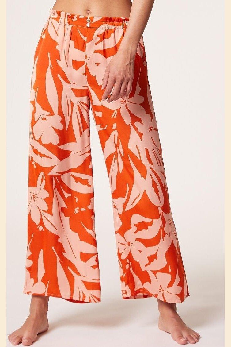 ETAM - מכנסי פיג'מה סאטן ארוכים MAJA הדפס פרחים - MASHBIR//365