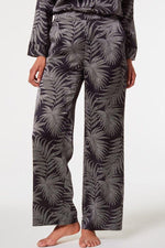 ETAM - מכנסי פיג'מה סאטן ארוכים NAILEA הדפס עלים - MASHBIR//365