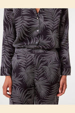 ETAM - מכנסי פיג'מה סאטן ארוכים NAILEA הדפס עלים - MASHBIR//365