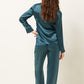 ETAM - מכנסי פיג'מה סאטן ERINA בצבע טורקיז - MASHBIR//365 - 2
