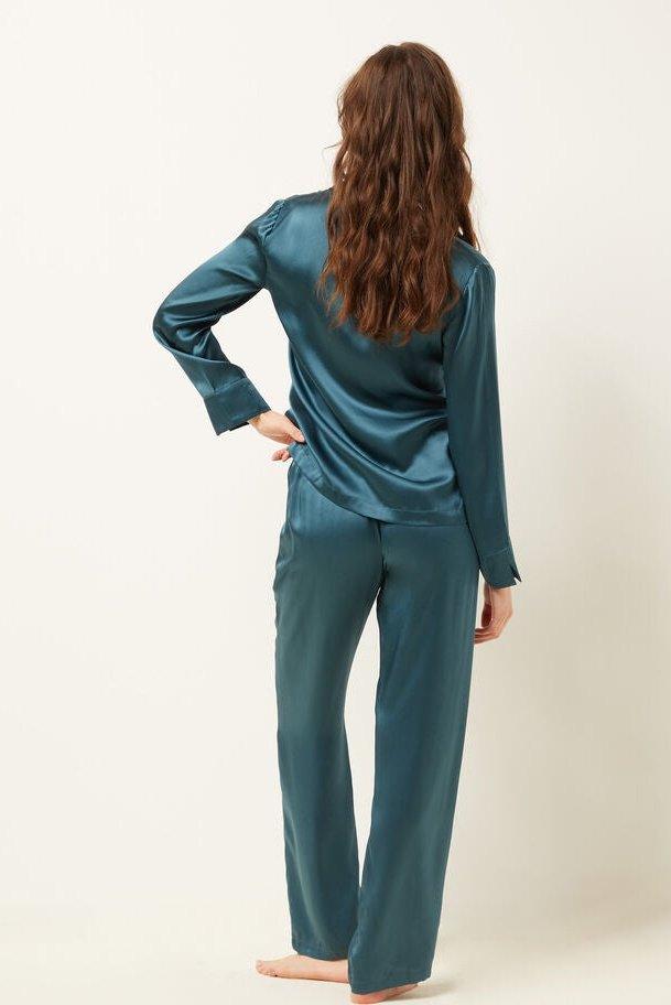 ETAM - מכנסי פיג'מה סאטן ERINA בצבע טורקיז - MASHBIR//365