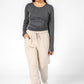 DELTA - מכנסי פוטר ארוכים בצבע בז' - MASHBIR//365 - 4