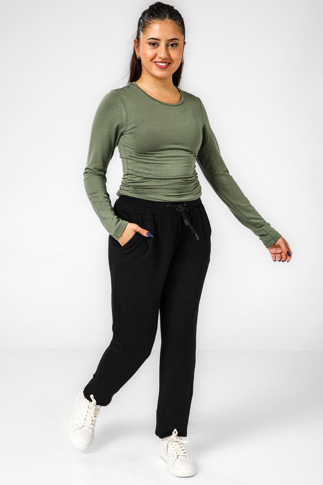 DELTA - מכנסי פוטר ארוכים בצבע שחור - MASHBIR//365