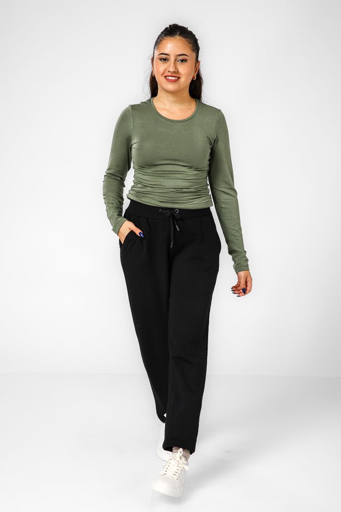 DELTA - מכנסי פוטר ארוכים בצבע שחור - MASHBIR//365