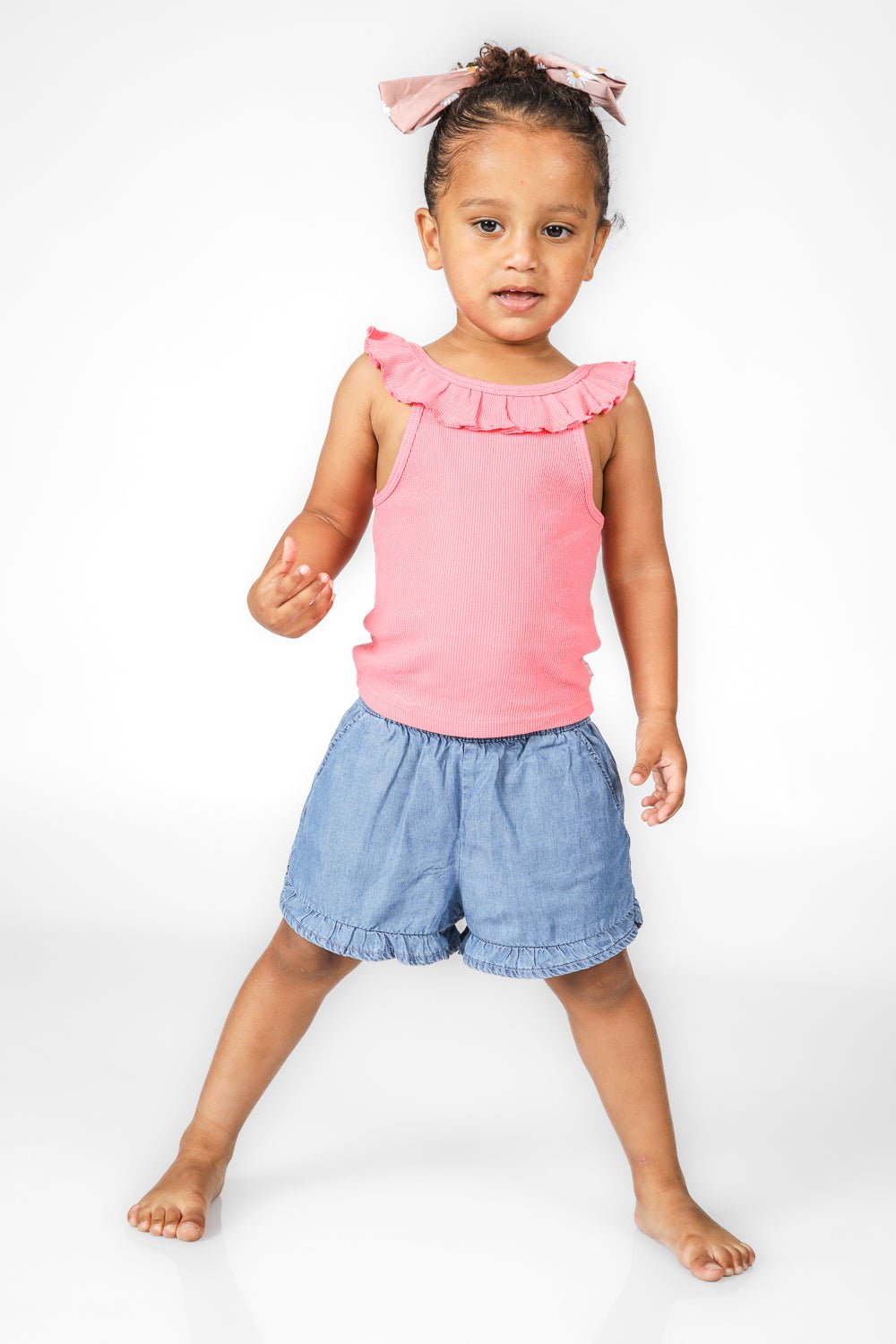 OKAIDI - מכנסי ג'ינס גומי לילדות בצבע כחול - MASHBIR//365