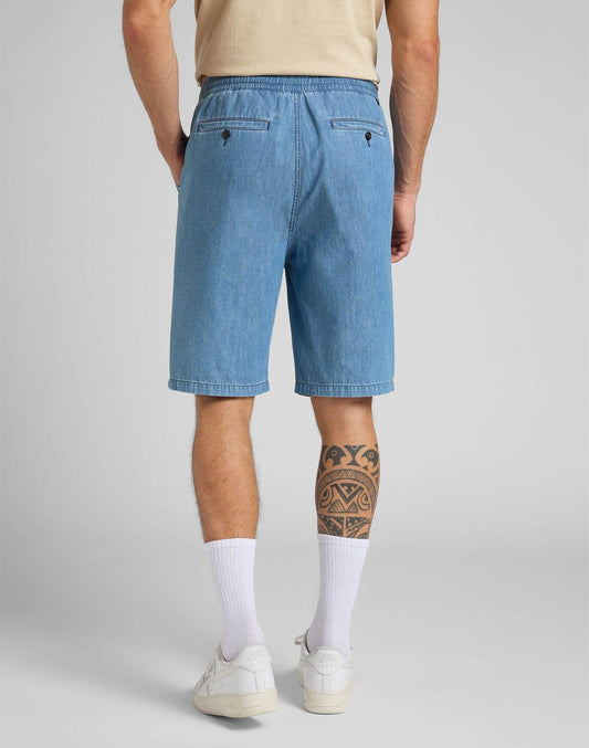 LEE - מכנסי ג'ינס קצר עם שרוך קשירה - MASHBIR//365