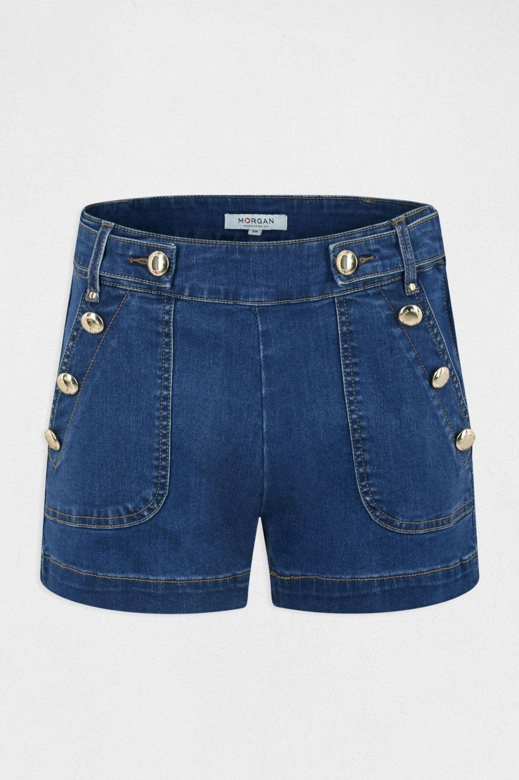 MORGAN - מכנסי ג'ינס קצרים עם כפתורים - MASHBIR//365