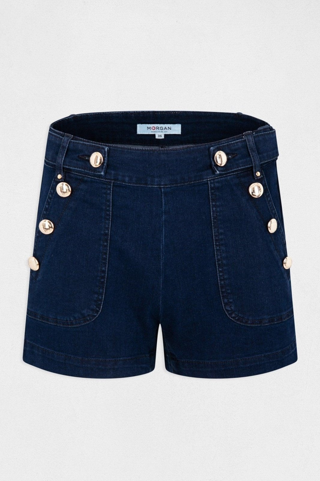 MORGAN - מכנסי ג'ינס קצרים עם כפתורים - MASHBIR//365