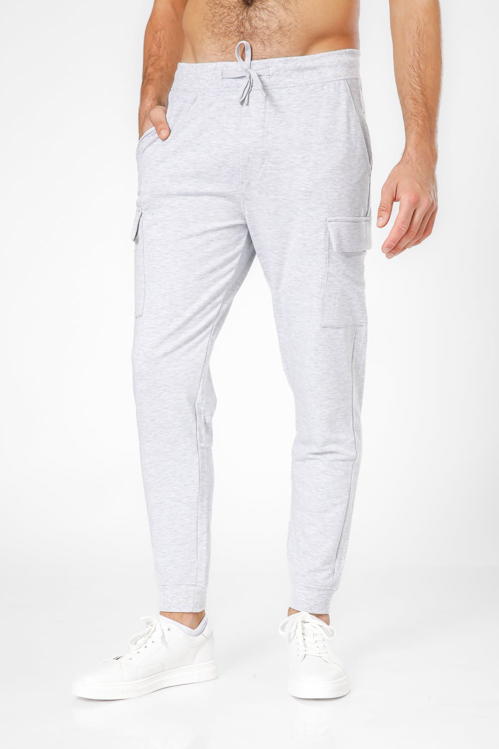 DELTA - מכנסי ג’וגר ארוכים דקים עם כיסי דגמ”ח בצבע אפור - MASHBIR//365