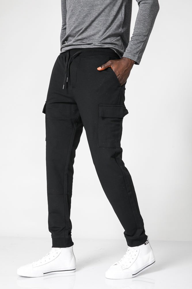 DELTA - מכנסי ג’וגר ארוכים דקים עם כיסי דגמ”ח בצבע שחור - MASHBIR//365