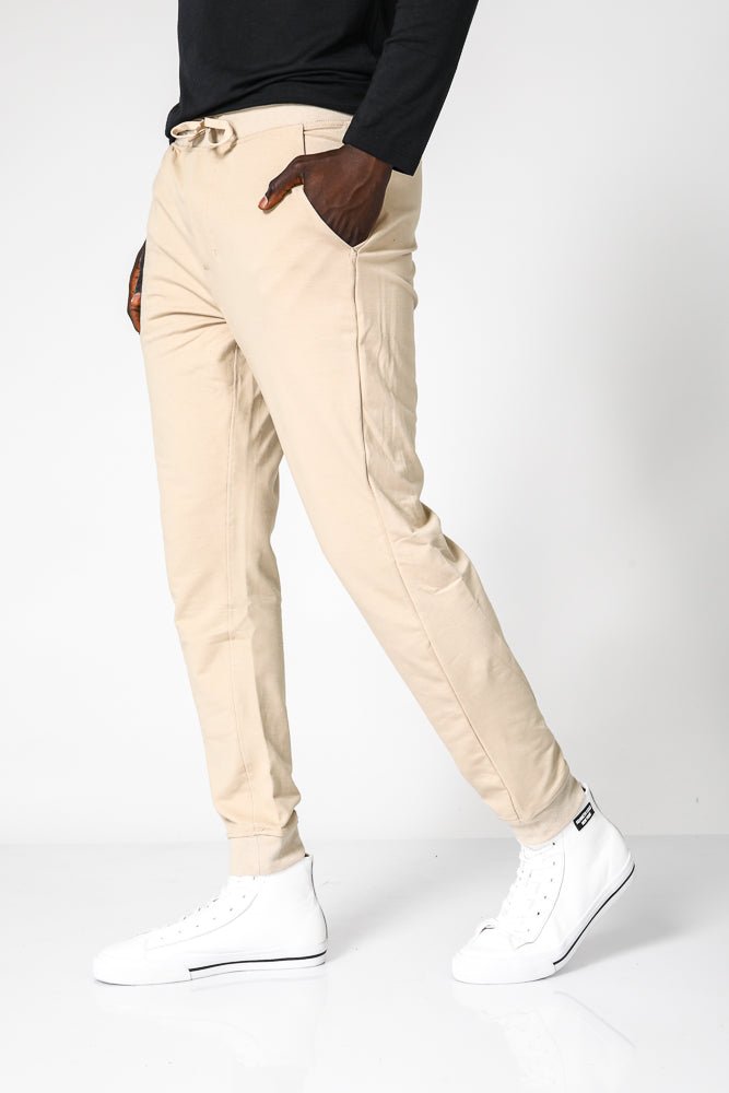 DELTA - מכנסי ג’וגר ארוכים דקים עם כיסים בצבע בז' - MASHBIR//365