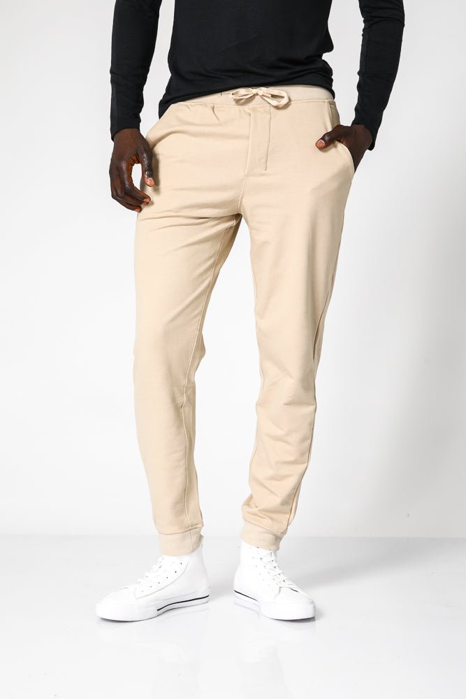 DELTA - מכנסי ג’וגר ארוכים דקים עם כיסים בצבע בז' - MASHBIR//365