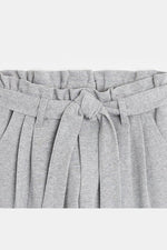 OKAIDI - מכנסי גזרה גבוהה עם חגורת קשירה צבע אפור - MASHBIR//365