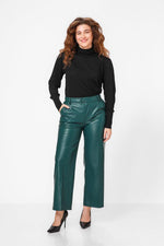 KENNETH COLE - מכנסי צ'ינו בצבע ירוק מטאלי - MASHBIR//365